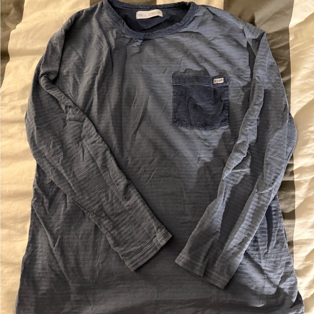 Zara Kids Blue Long Sleeve Shirt